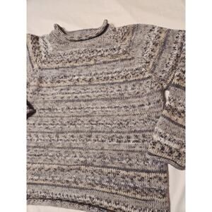 Alpaca Wool Knit Mexicali Blues Rollneck Pullover Sweater M Preppy Cottagecore